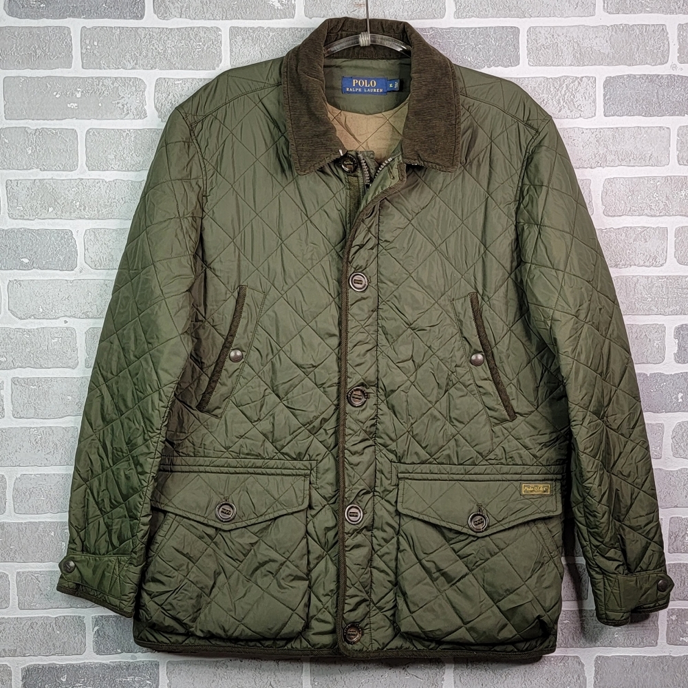 Polo Ralph Lauren Quilted Puffer Green Corduroy Beaton Jacket  Men's XL
